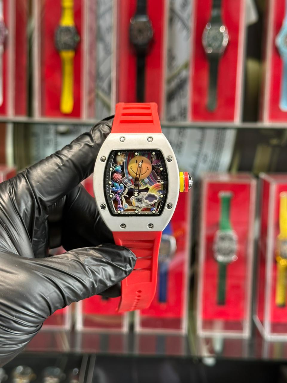 RM Smile White Dial & Red Strapes