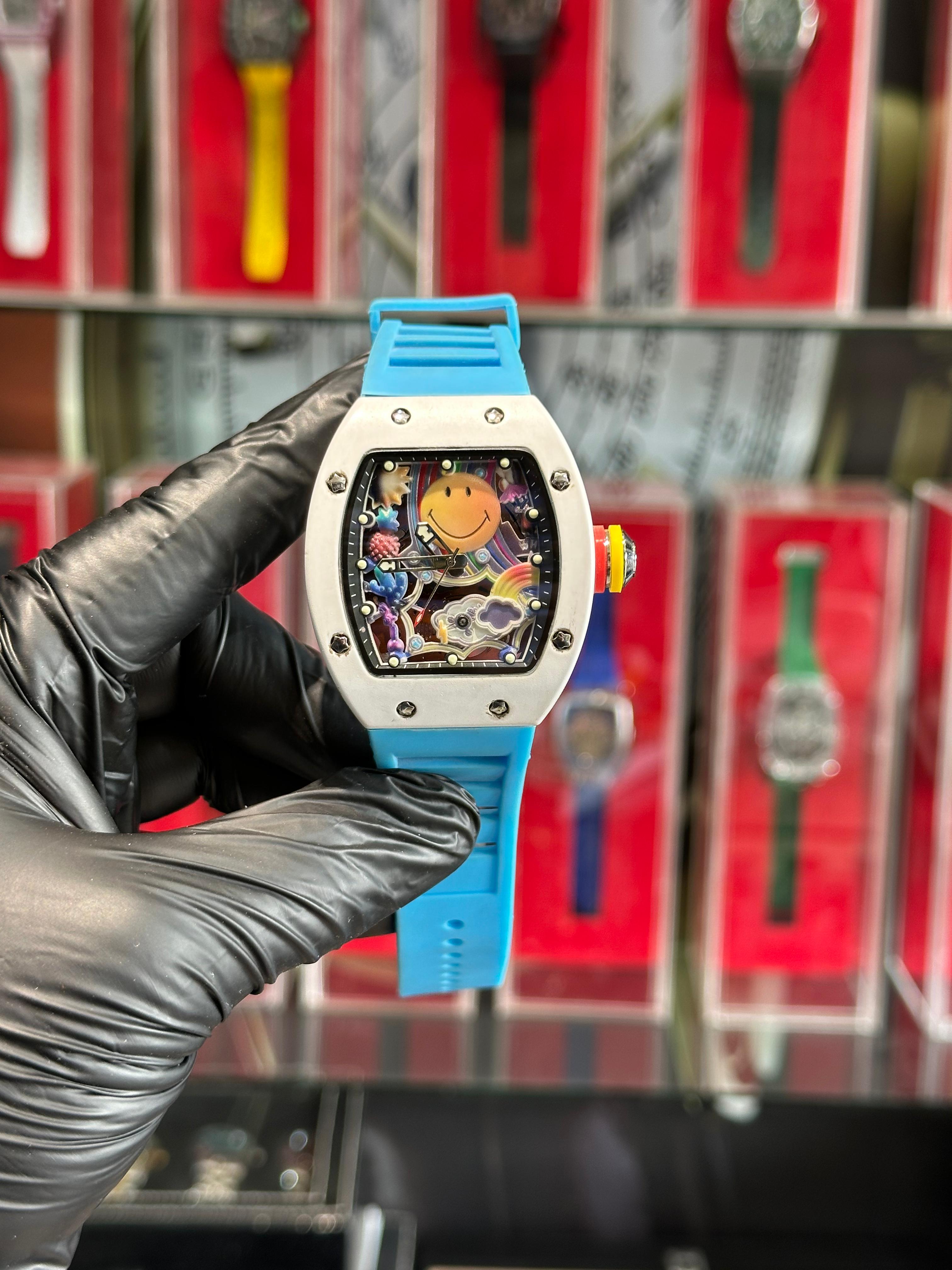 RM Smile in White Dial & Blue Strapes